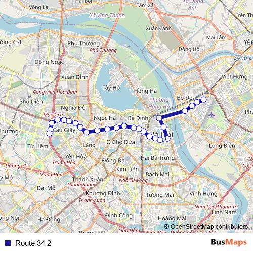 Route 34 2 bus Line Map