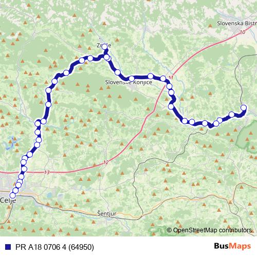 PR A18 0706 4 (64950) bus Line Map