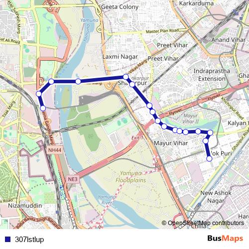 307lstlup bus Line Map