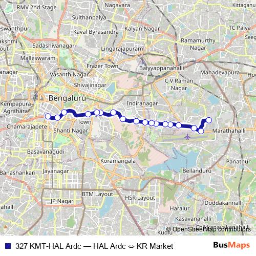 327 KMT-HAL Ardc bus Line Map