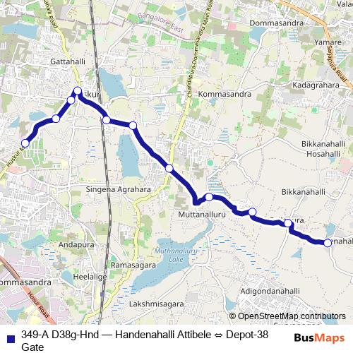 349-A D38g-Hnd bus Line Map