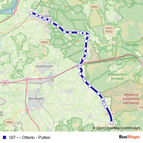 107 bus Line Map