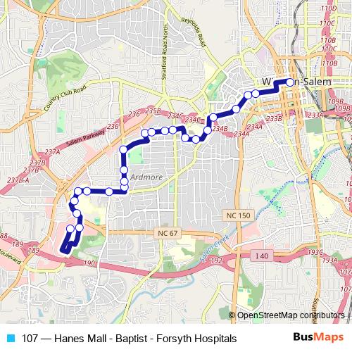 107 bus Line Map
