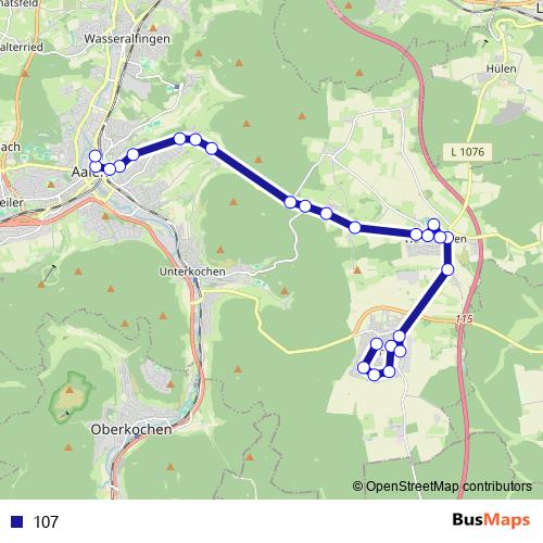 107 bus Line Map