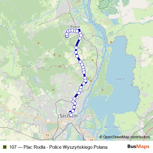 107 bus Line Map