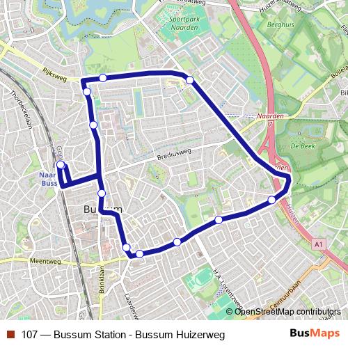 107 bus Line Map