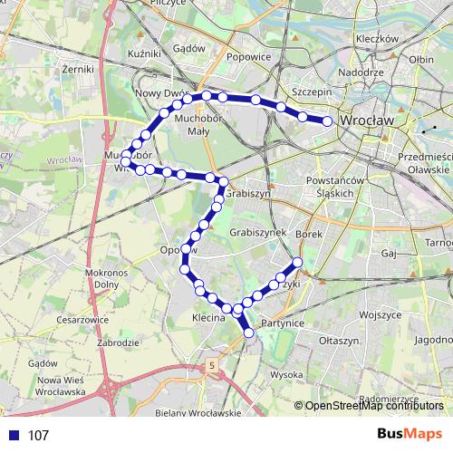 107 bus Line Map
