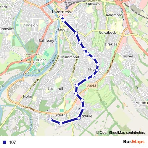107 bus Line Map