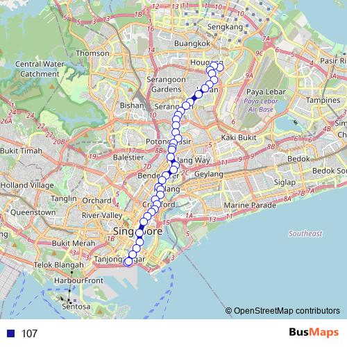 107 bus Line Map