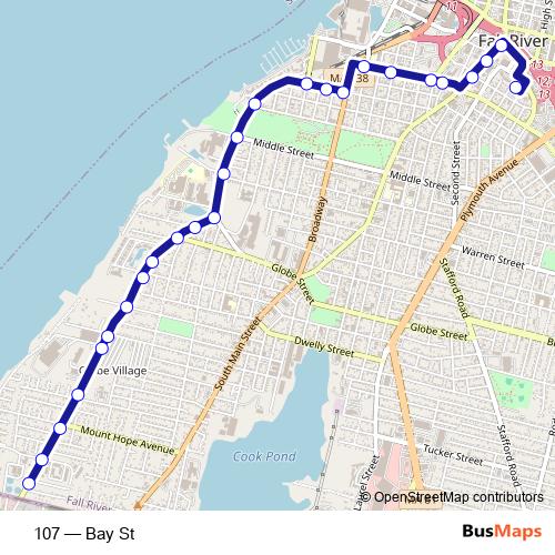 107 bus Line Map