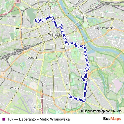 107 bus Line Map