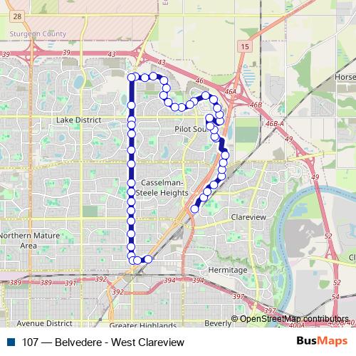 107 bus Line Map