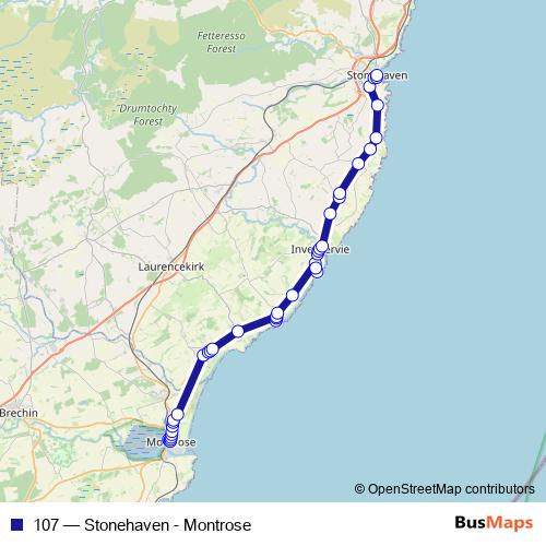 107 bus Line Map