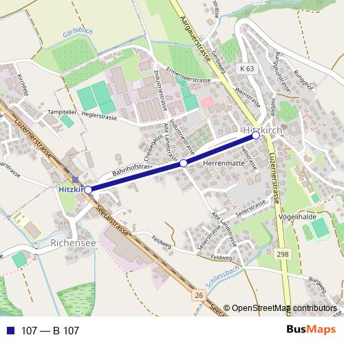 107 bus Line Map