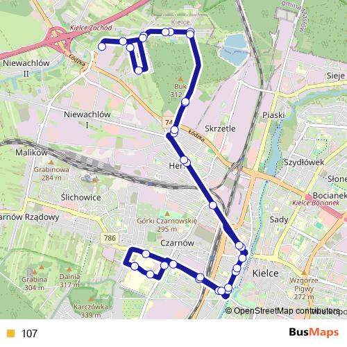 107 bus Line Map