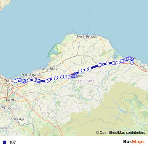 107 bus Line Map