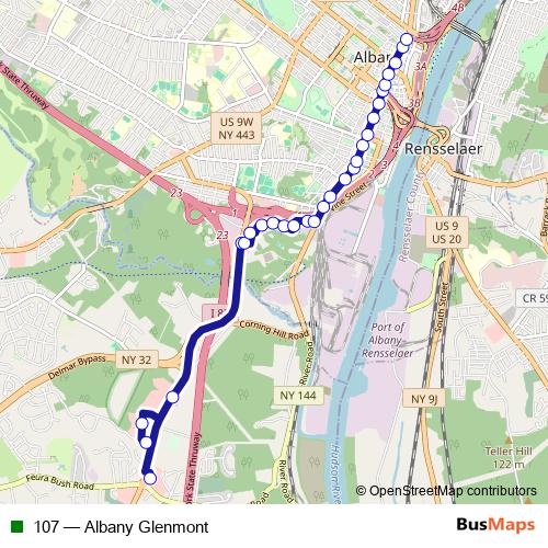 107 bus Line Map