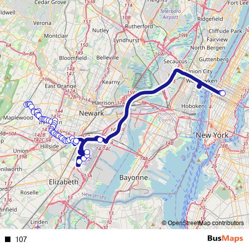 107 bus Line Map