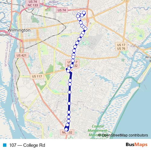 107 bus Line Map