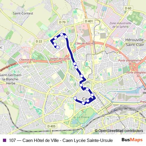 107 bus Line Map