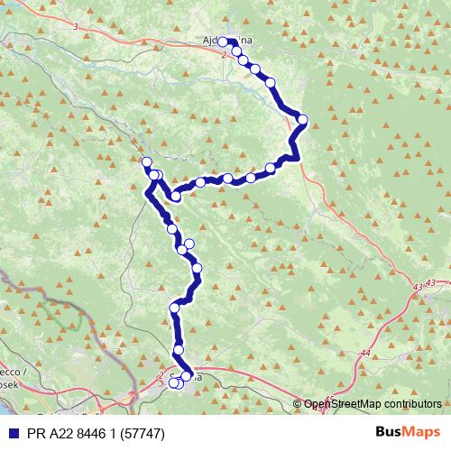 PR A22 8446 1 (57747) bus Line Map