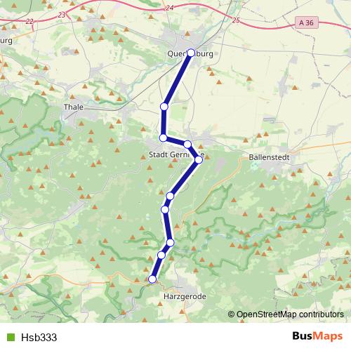 Hsb333 tram Line Map