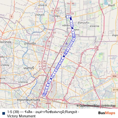 1-5 (39) bus Line Map