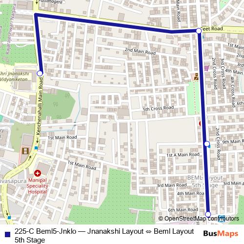225-C Beml5-Jnklo bus Line Map