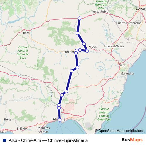 Alsa - Chiriv-Alm bus Line Map