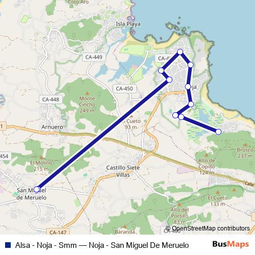 Alsa - Noja - Smm bus Line Map