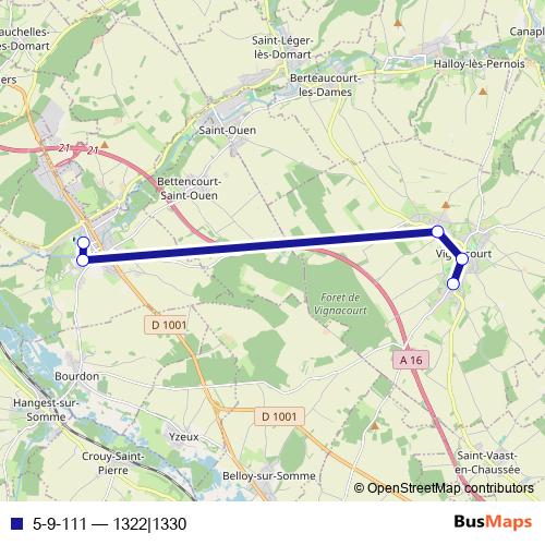 5-9-111 bus Line Map