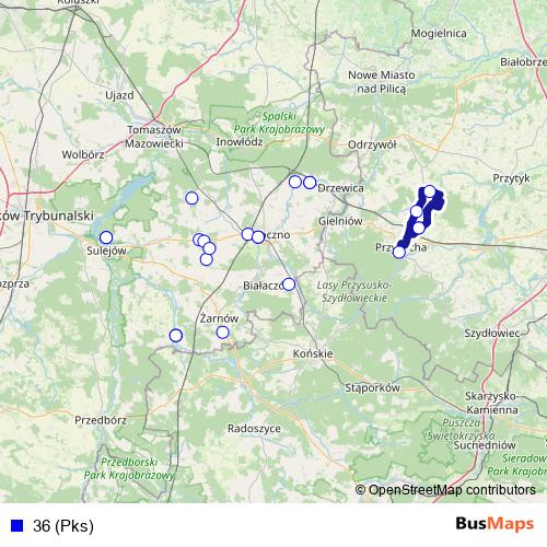 36 (Pks) bus Line Map