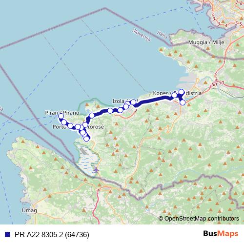 PR A22 8305 2 (64736) bus Line Map
