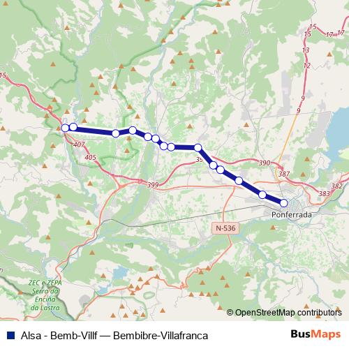 Alsa - Bemb-Villf bus Line Map
