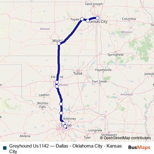 Greyhound Us1142 bus Line Map