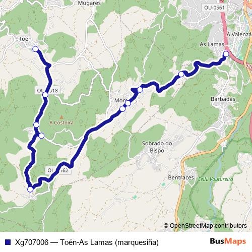 Xg707006 bus Line Map