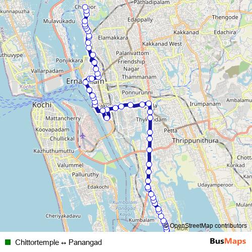 Chittortemple ↔ Panangad bus Line Map