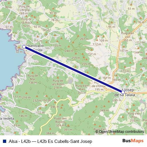 Alsa - L42b bus Line Map