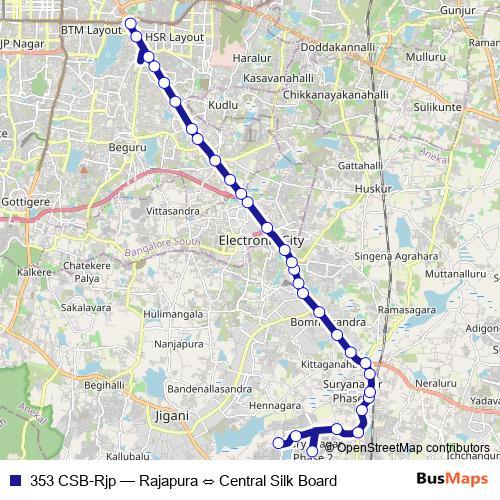 353 CSB-Rjp bus Line Map