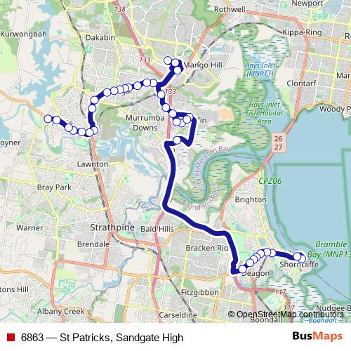 6863 bus Line Map