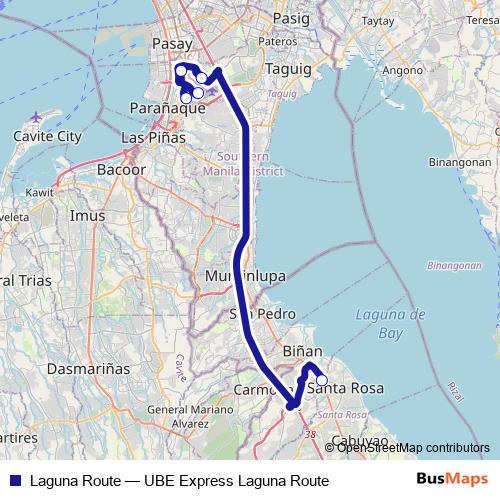 Laguna Route bus Line Map