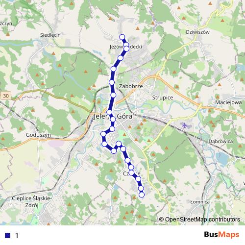 1 bus Line Map