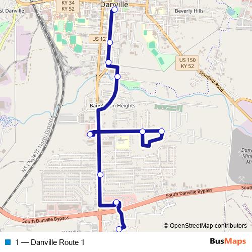 1 bus Line Map