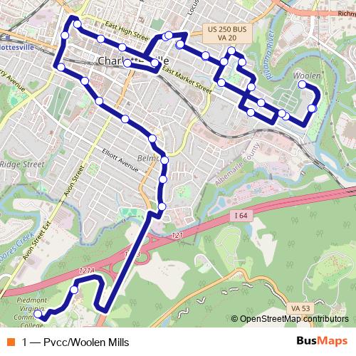 1 bus Line Map