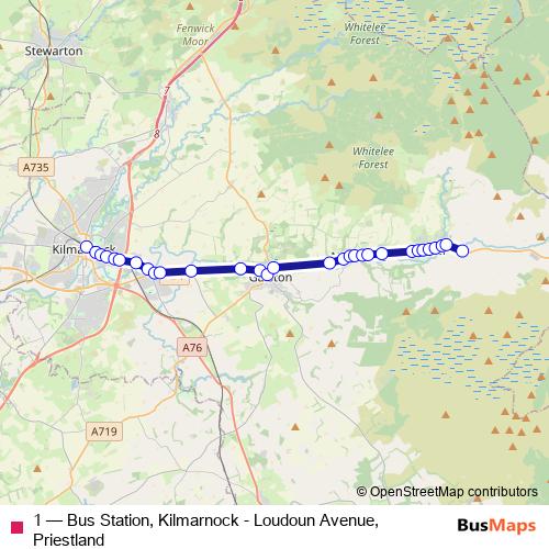 1 bus Line Map