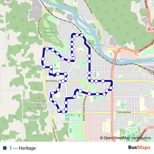 1 bus Line Map