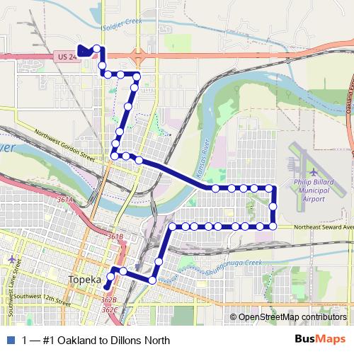 1 bus Line Map