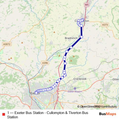 1 bus Line Map