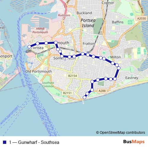 1 bus Line Map