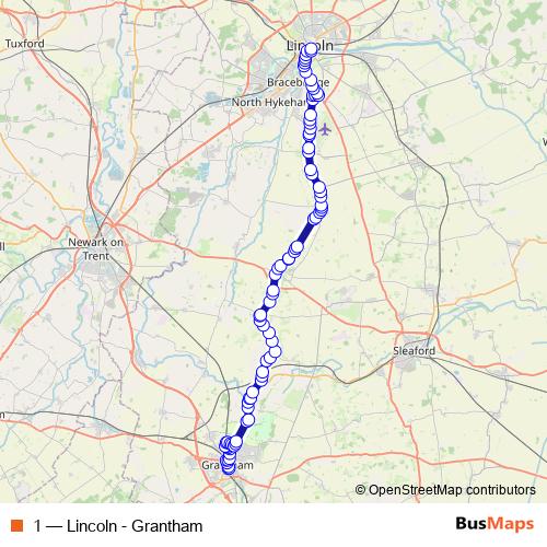 1 bus Line Map